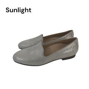 Vionic Women Silver Metallic Slip-On Loafers Comfort Shoes SZ 6 Textile Upper